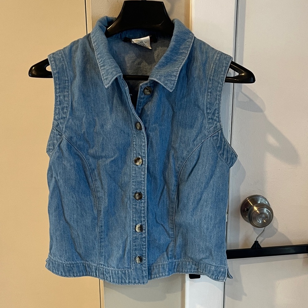 Vintage Orvis Light Blue Cotton smallVest